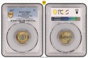 2017 $2 Remembrance Day Colorized MS63