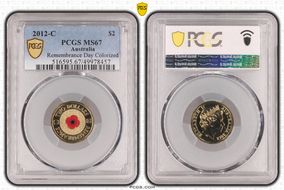 2012-C $2 Remembrance Day Colorized MS67