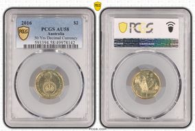 2016 $2 50 Yrs Decimal Currency AU58