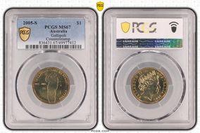 2005-S $1 Gallipoli Counterstamp MS67