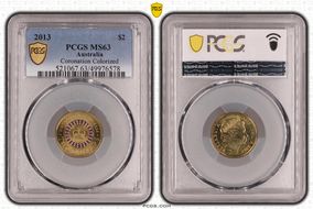 2013 $2 Coronation Colorized MS63