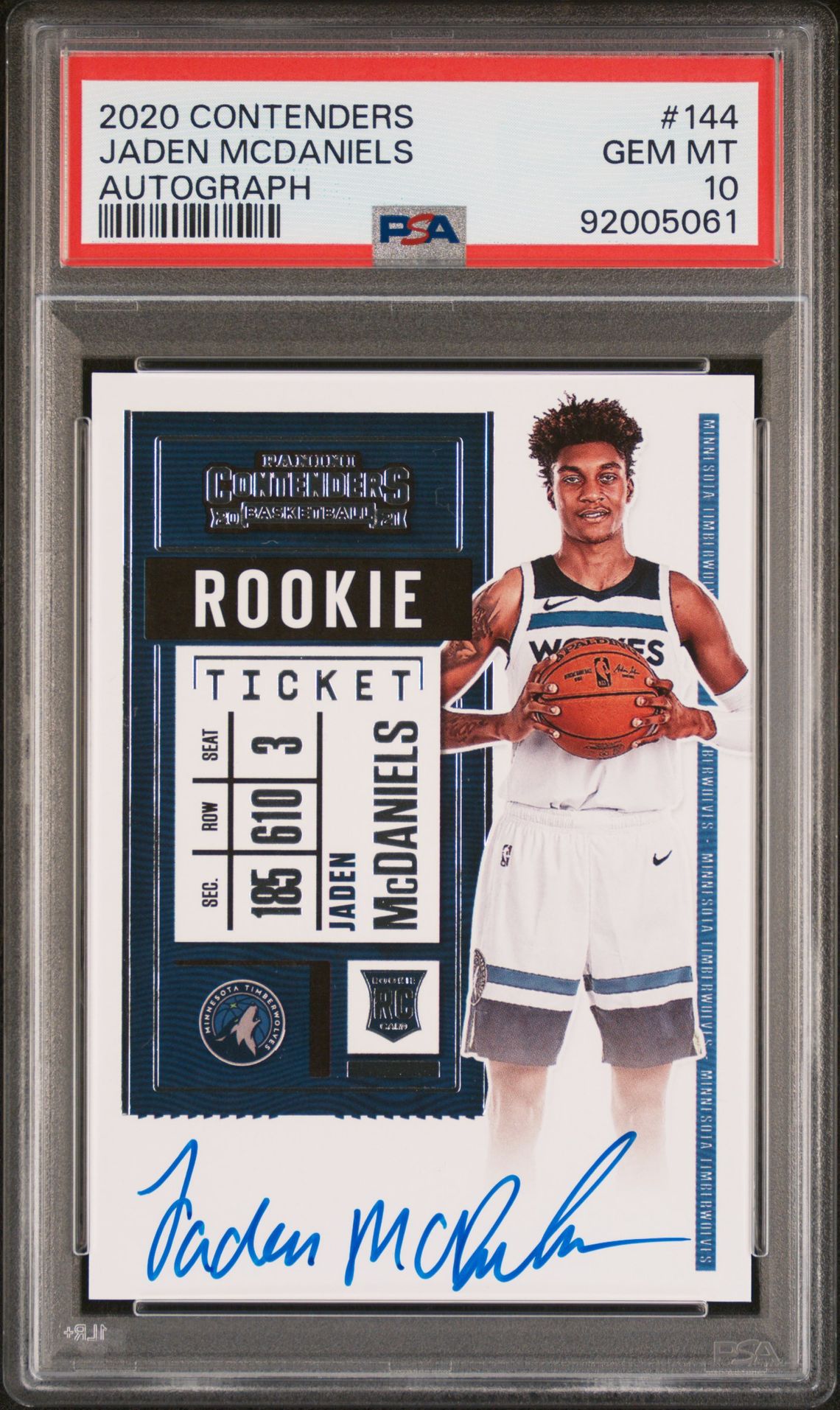 2020 Panini PANINI CONTENDERS AUTOGRAPH #144 Jaden Mcdaniels front