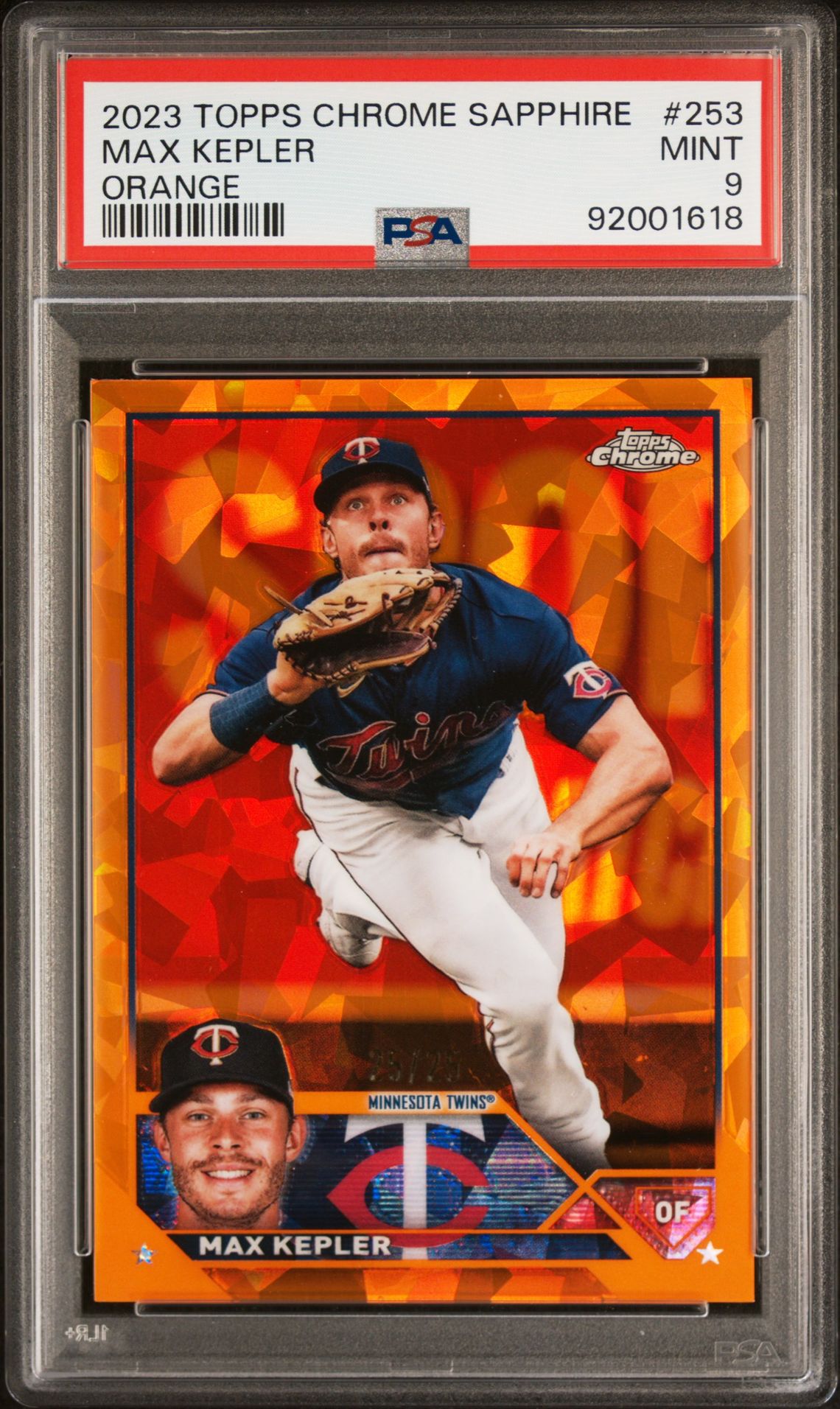 2023 Topps TOPPS CHROME SAPPHIRE ORANGE #253 Max Kepler front