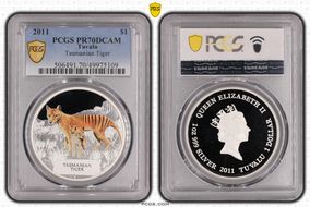 2011 $1 Tasmanian Tiger PR70DCAM