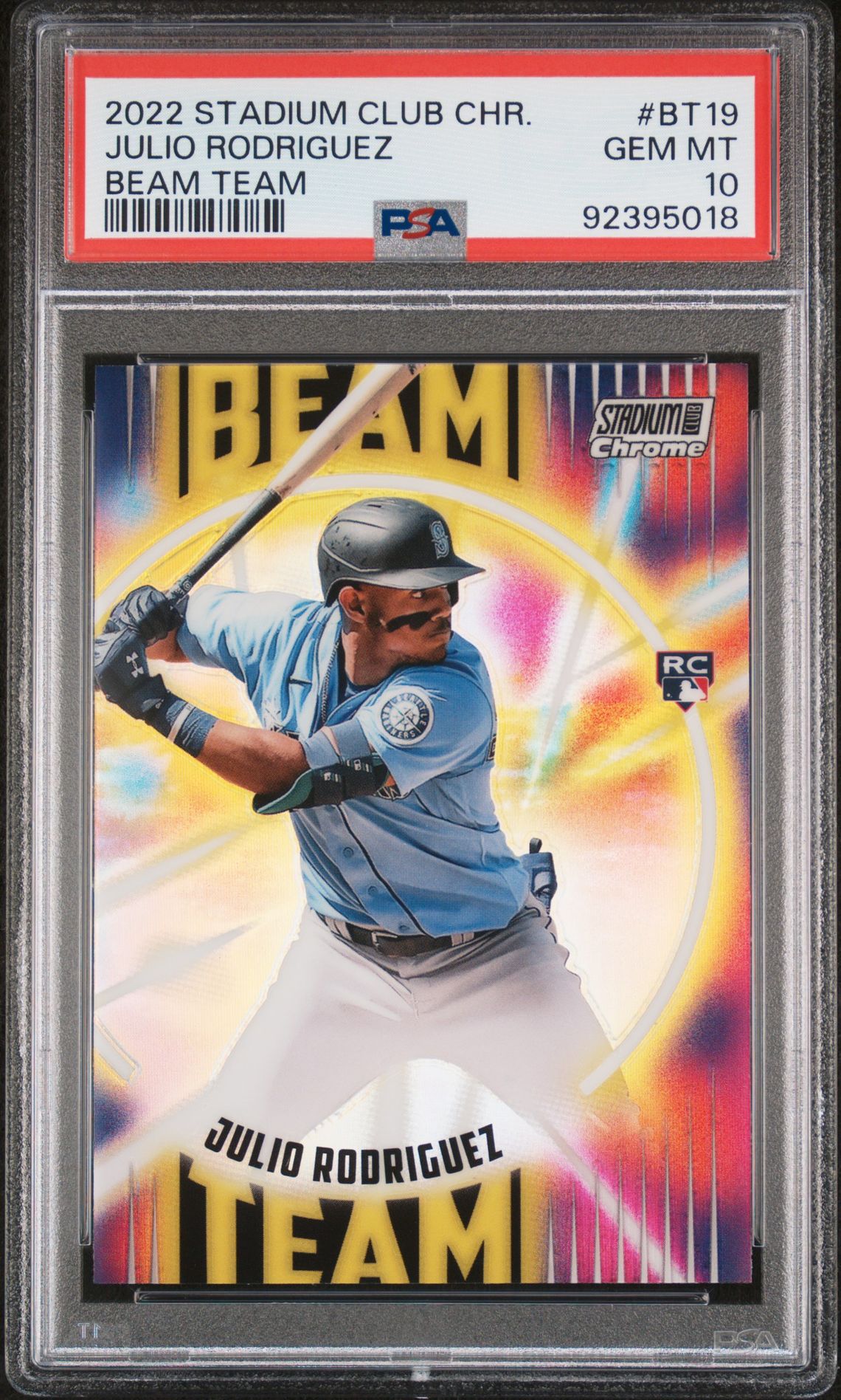 2022 Topps Stadium Club Chrome Beam Team Julio Rodriguez #Bt19 (Beam Team) Gem Mt 10 front