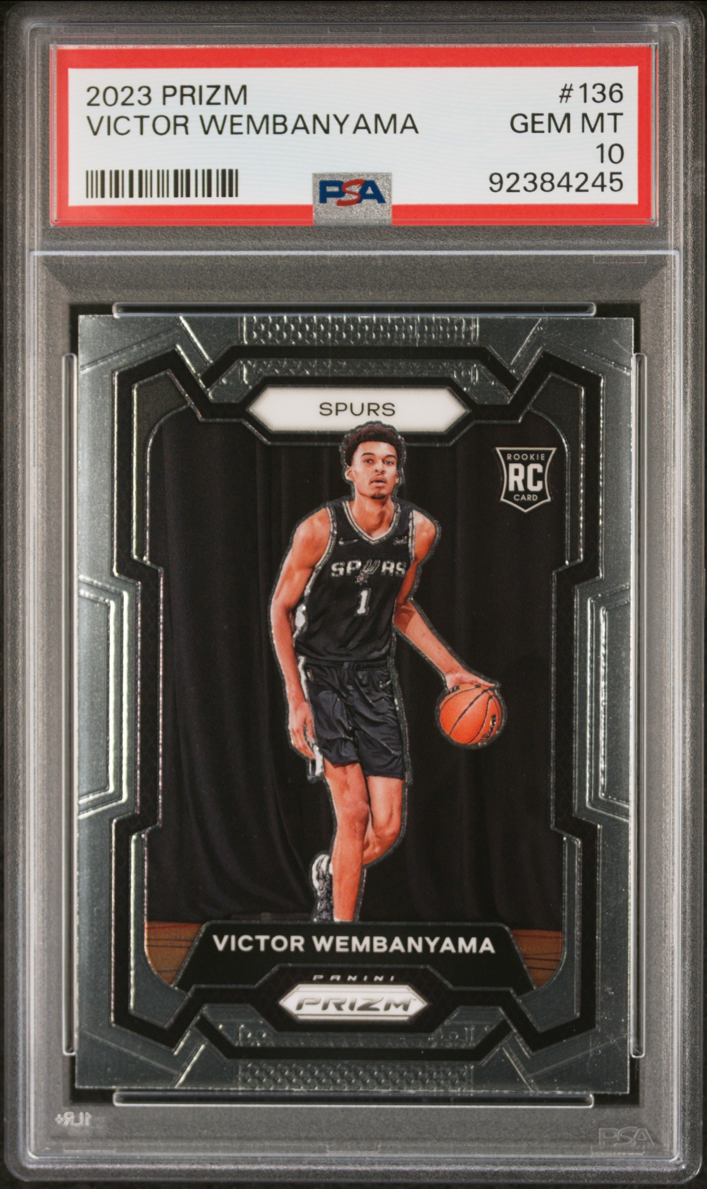 2023 Panini Prizm Victor Wembanyama #136 Gem Mt 10 front