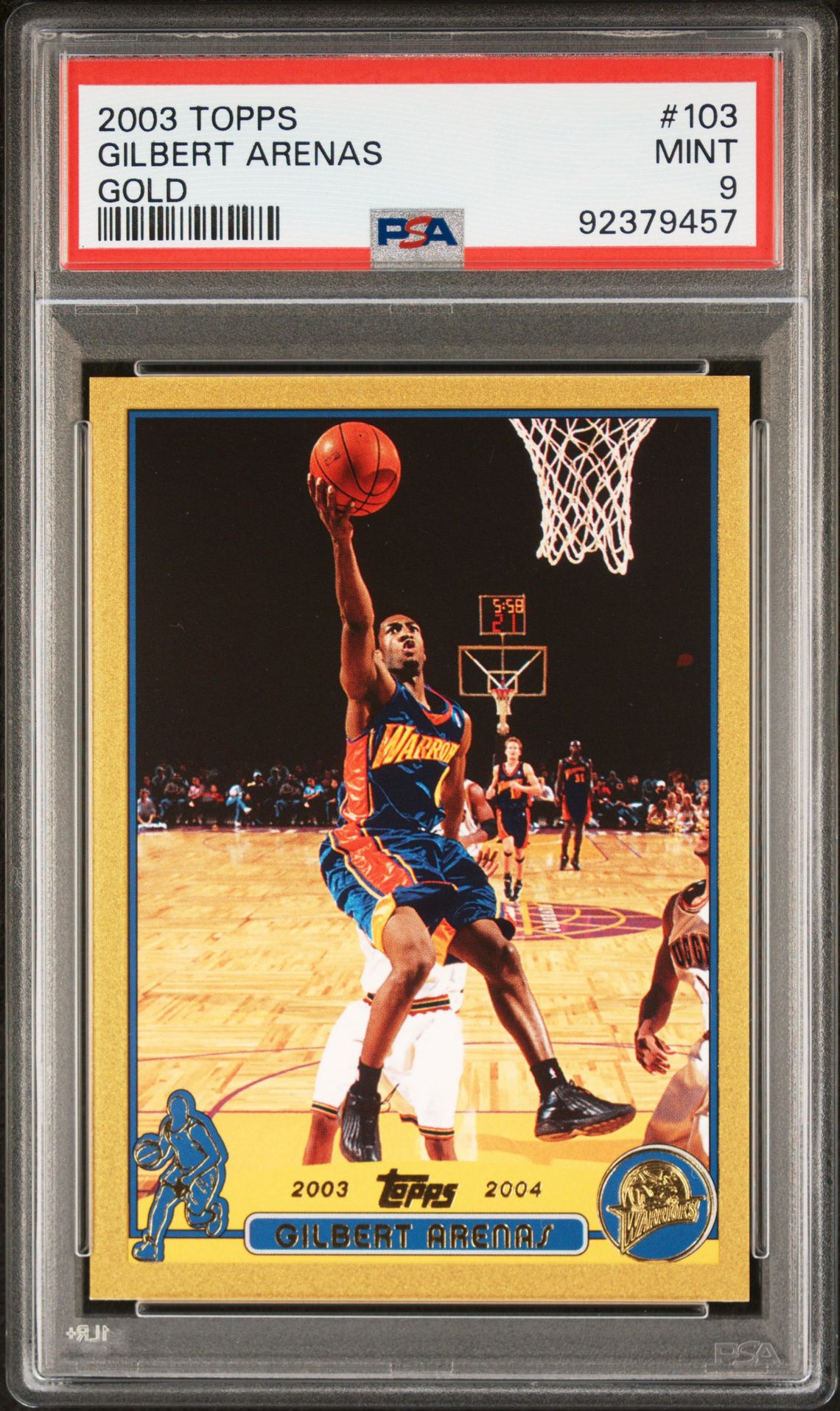 2003 Topps Gilbert Arenas #103 (Gold) Mint 9 front