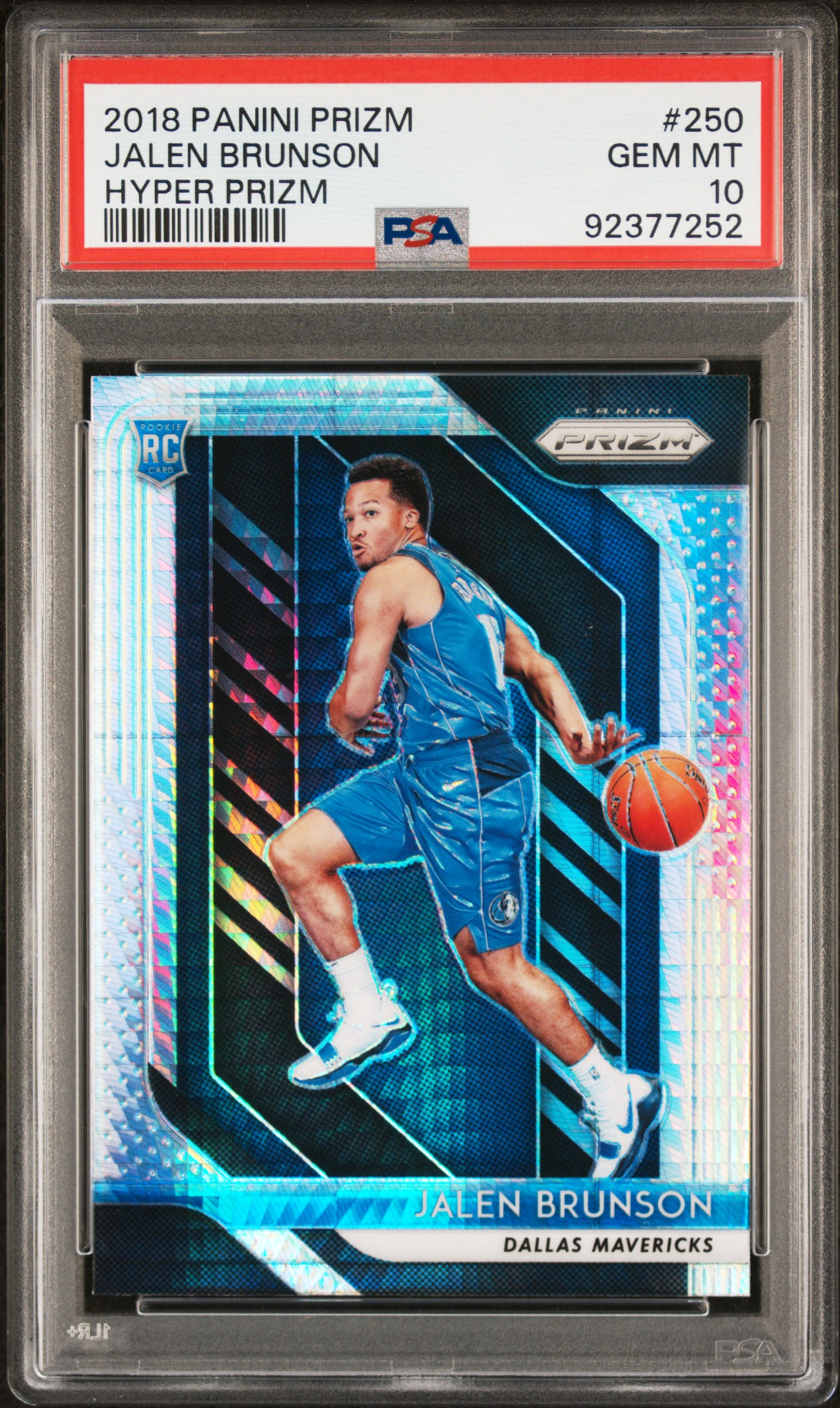 2018 Panini Prizm Jalen Brunson #250 (Hyper Prizm) Gem Mt 10 front