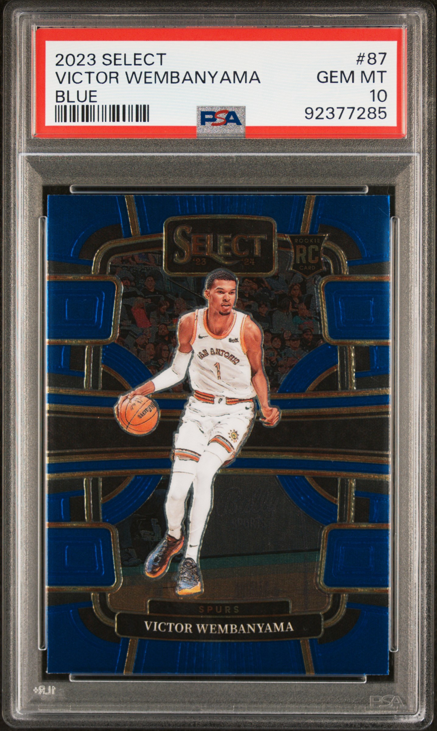2023 Panini Select Victor Wembanyama #87 (Blue) Gem Mt 10 front