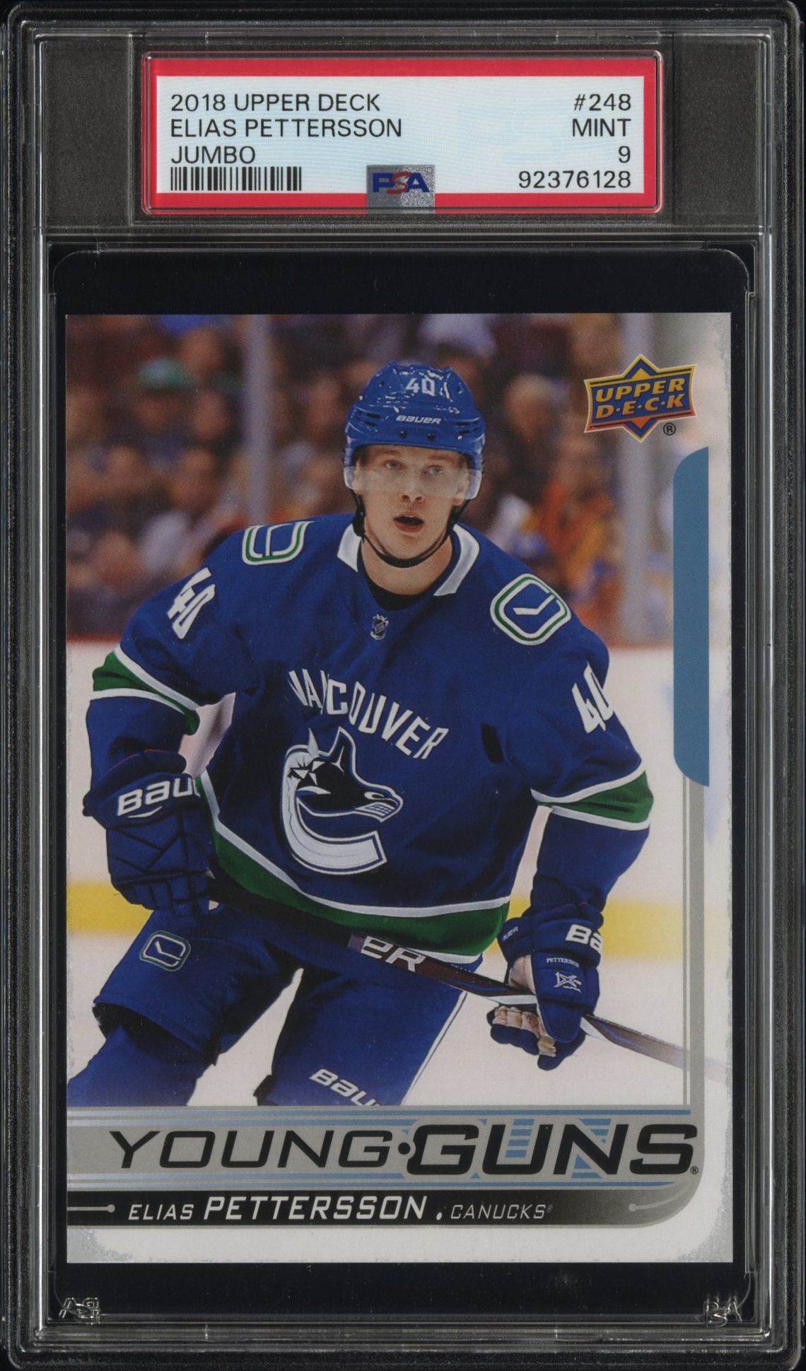 2018 Upper Deck Elias Pettersson #248 (Jumbo) Mint 9 front