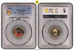 2021 $2 50th Ann Aboriginal Flag Colorized MS64