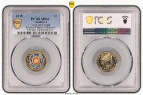 2018 $2 Lest We Forget Eternal Flame Colorized MS64