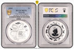 2024 $1 Year of the Dragon Ag MS70