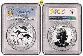 2020 $1 Silver Kangaroo MS70
