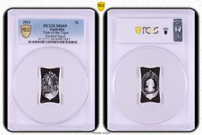 2022 $1 Year of the Tiger Ag Frosted Ingot MS69