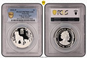 2022-P $1 Year of the Tiger Ag High Relief PR70DCAM