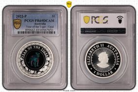 2022-P $1 Year of the Tiger Opal  Ag PR69DCAM