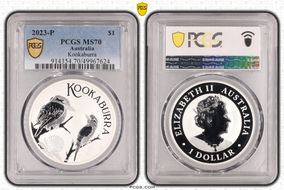 2023-P $1 Kookaburra Ag MS70