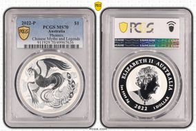 2022-P $1 Phoenix Chinese Myths and Legends MS70