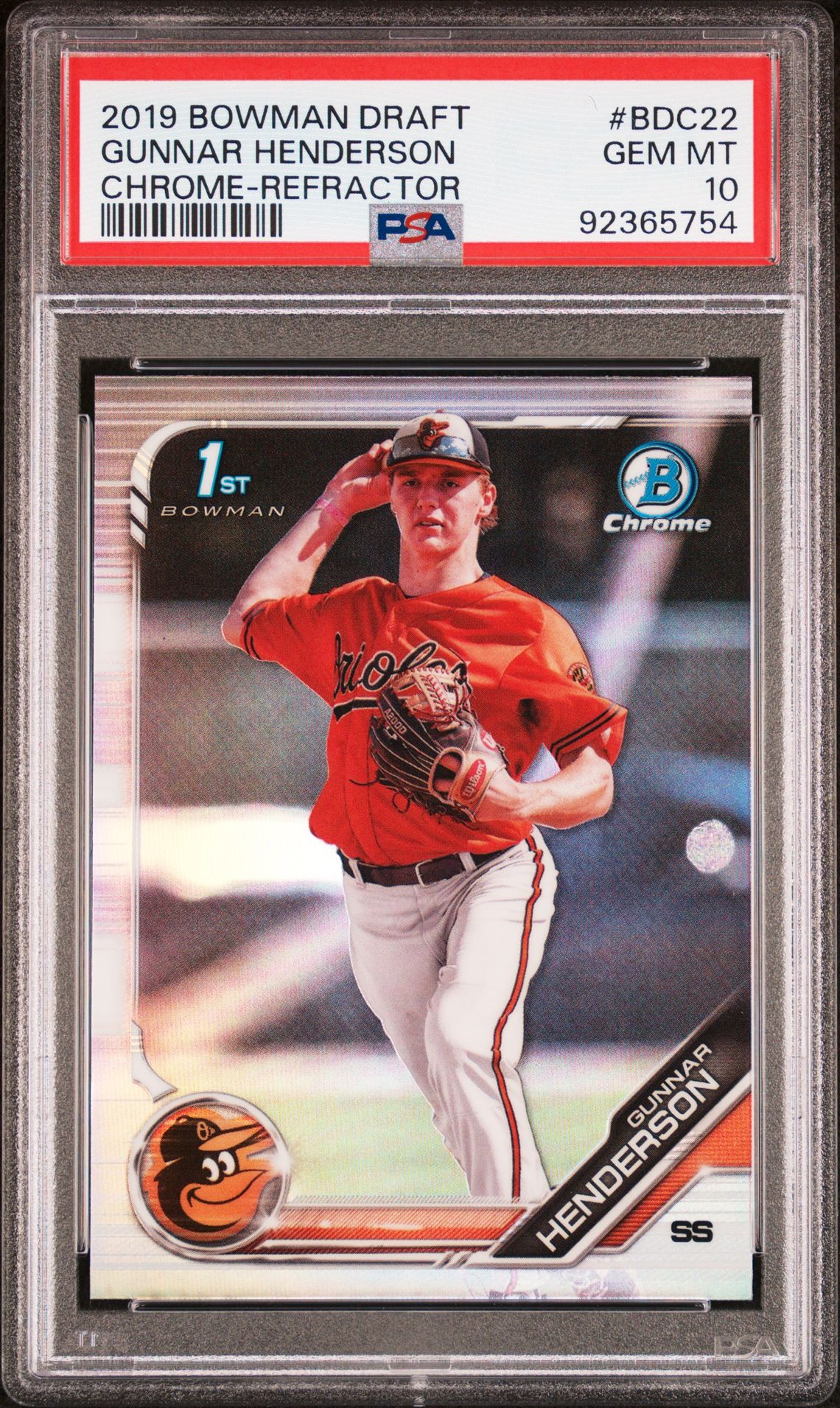 2019 Bowman BOWMAN DRAFT CHROME-REFRACTOR #BDC22 Gunnar Henderson front