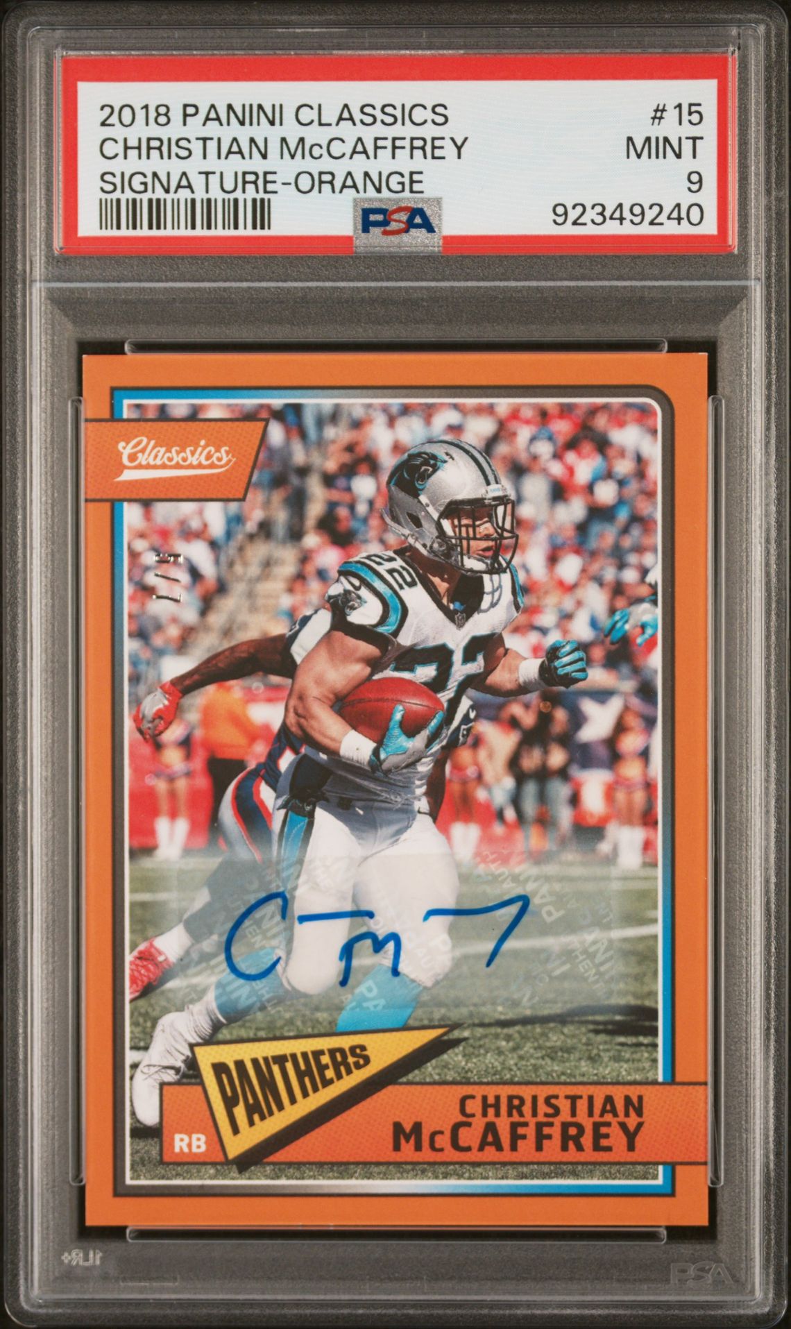 2018 Classic Orange Christian McCaffrey front