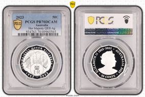 2023 50C Her Majesty QEII Ag Six Effigies PR70DCAM