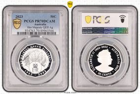 2023 50C Her Majesty QEII Ag Six Effigies PR70DCAM