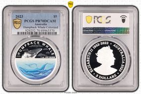 2023 $5 Humpback Whale Colorized PR70DCAM