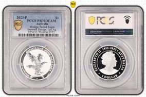 2023-P $1 Wedge-Tailed Eagle Incused Design 1oz Ag PR70DCAM