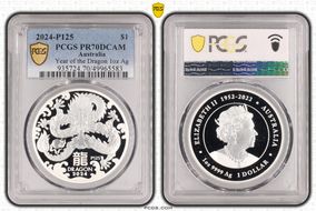 2024-P125 $1 Year of the Dragon 1oz Ag PR70DCAM