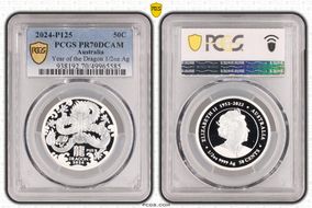2024-P125 50C Year of the Dragon 1/2oz Ag PR70DCAM