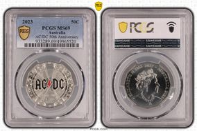 2023 50C AC/DC 50th Anniversary Colorized MS69