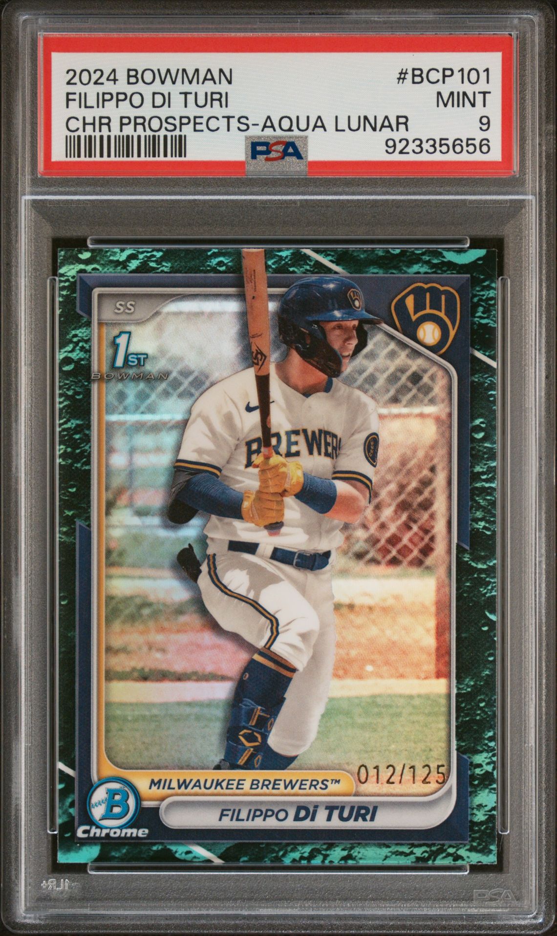 2024 Bowman BOWMAN CHROME PROSPECTS Aqua #BCP101 Filippo Di Turi front