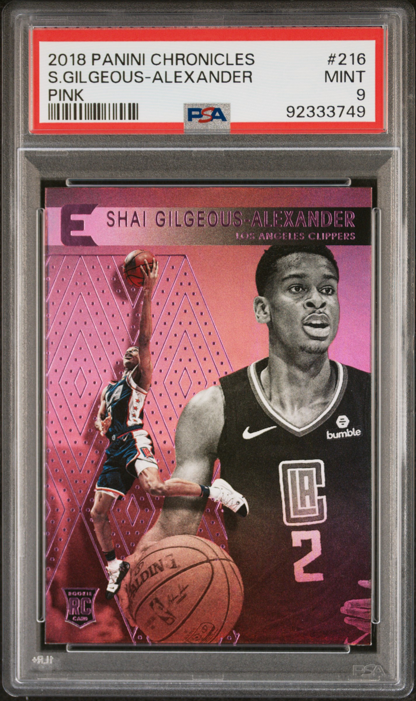 2018 #216 Shai Gilgeous-Alexander PSA 9 Panini Chronicles