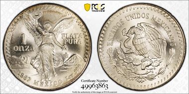 1987-Mo Onza Libertad Ag - DDO MS67