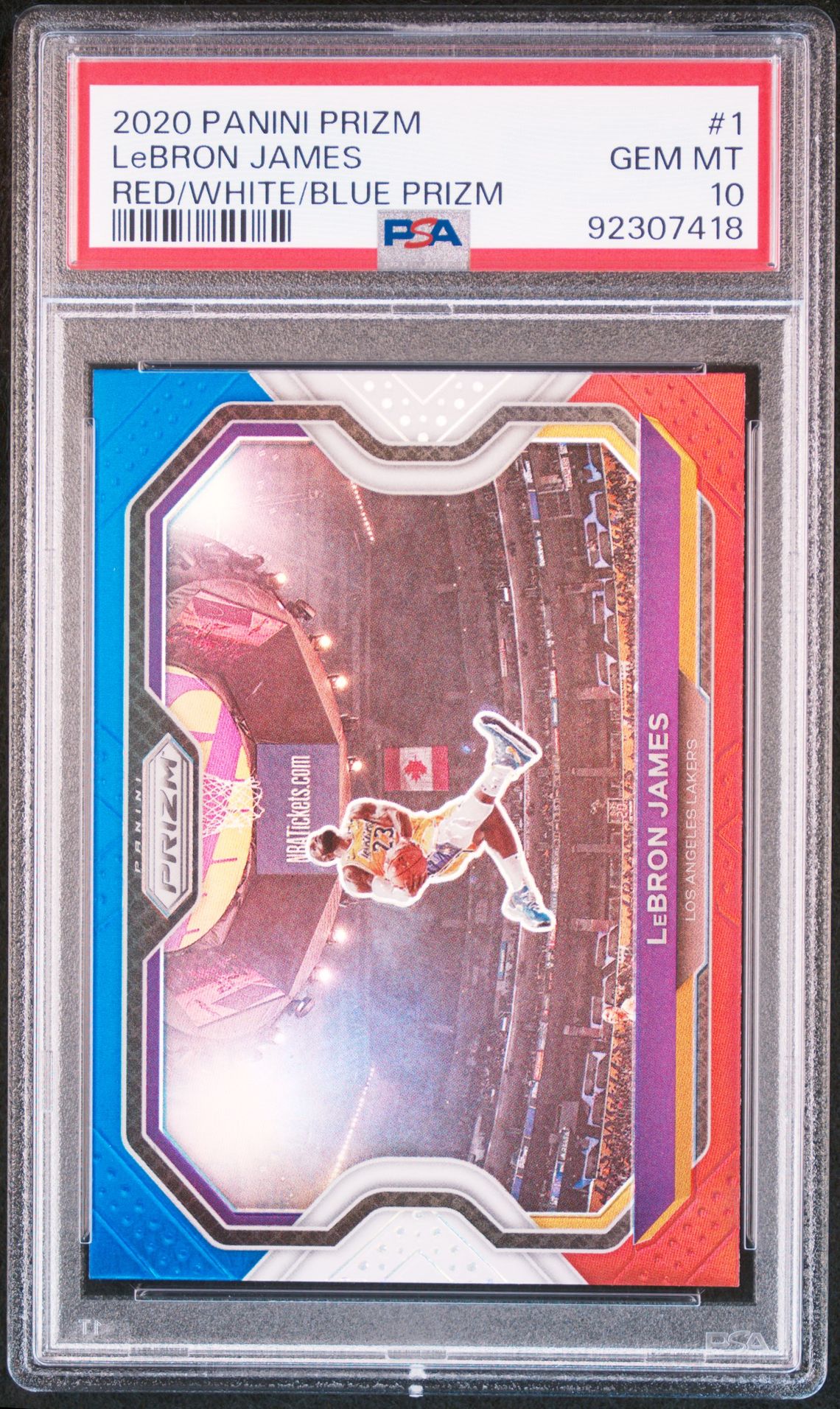 2020 Panini PANINI PRIZM RED/WHITE/BLUE PRIZM #1 Lebron James front