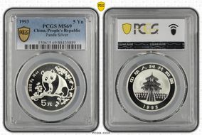 1993 5 Yn Panda Silver MS69
