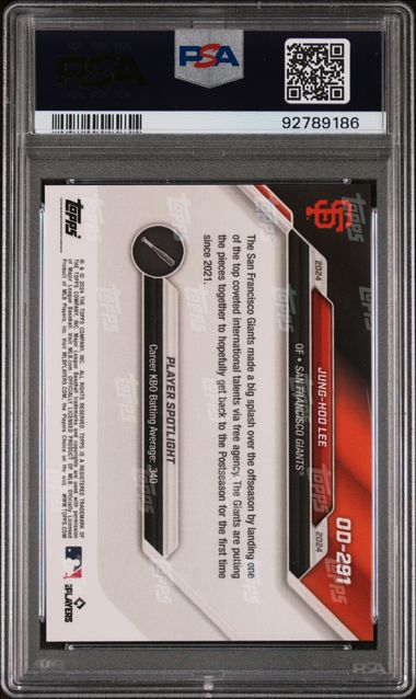 2024 Topps Now Road To Opening Day Jung-Hoo Lee #Od291 Gem Mt 10 back