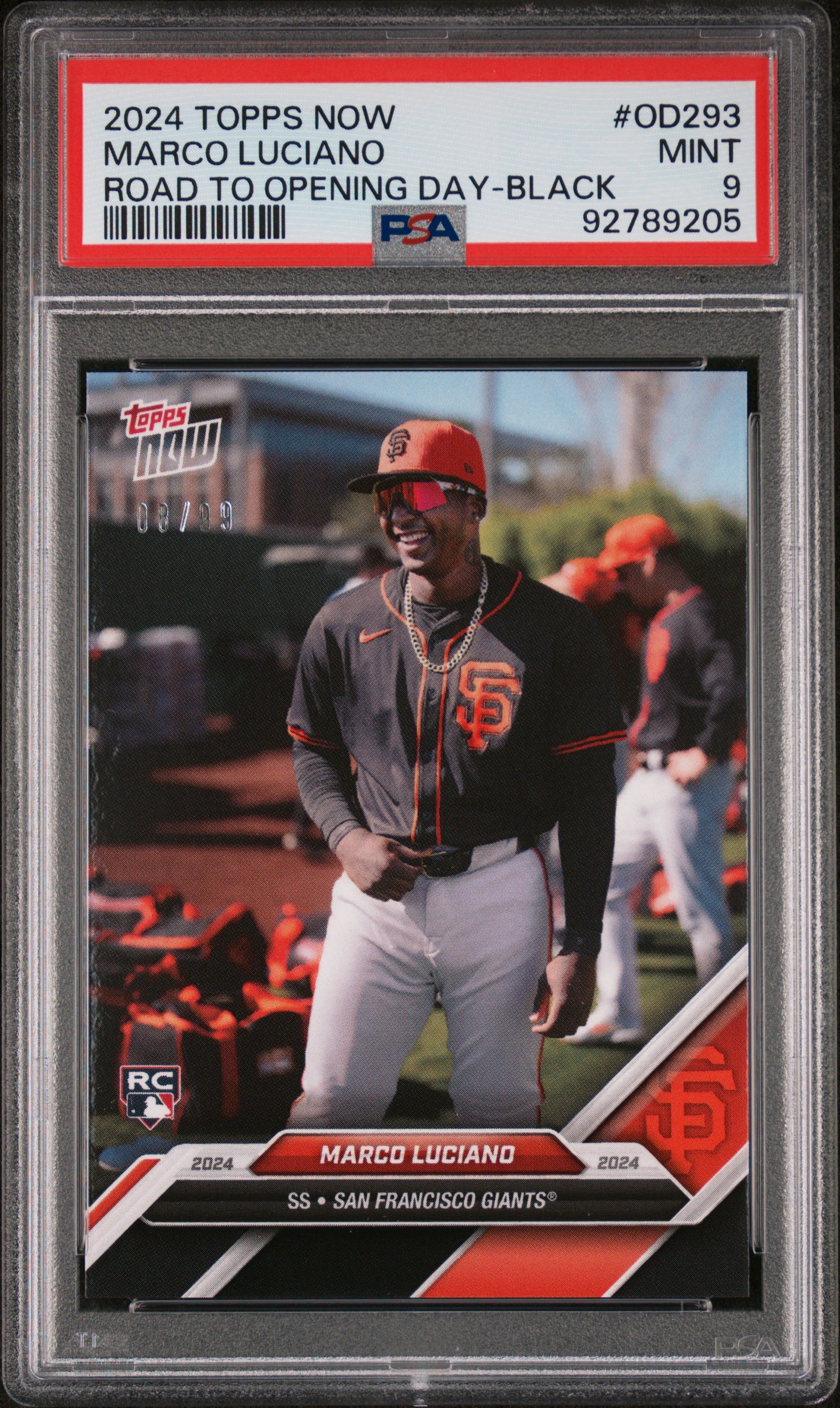 2024 Topps Now Road To Opening Day Marco Luciano #Od293 (Road To Opening Day-Black) Mint 9 front