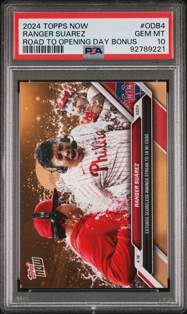 2024 Topps Now Road To Opening Day Bonus Ranger Suarez #Odb4 Gem Mt 10 front