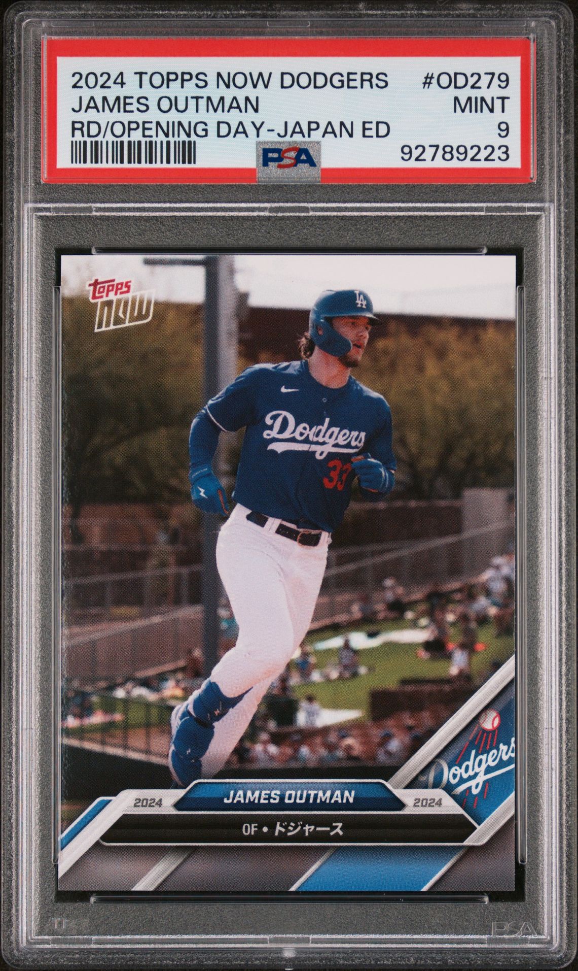 2024 Topps Now Los Angeles Dodgers Road To Opening Day Japan Edition James Outman #Od279 Mint 9 front