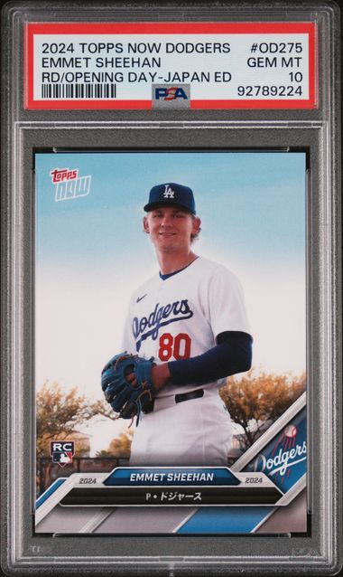 2024 Topps Now Los Angeles Dodgers Road To Opening Day Japan Edition Emmet Sheehan #Od275 Gem Mt 10 front