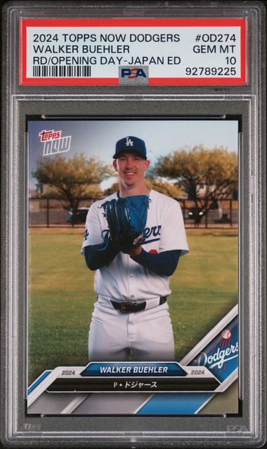 2024 Topps Now Los Angeles Dodgers Road To Opening Day Japan Edition Walker Buehler #Od274 Gem Mt 10 front