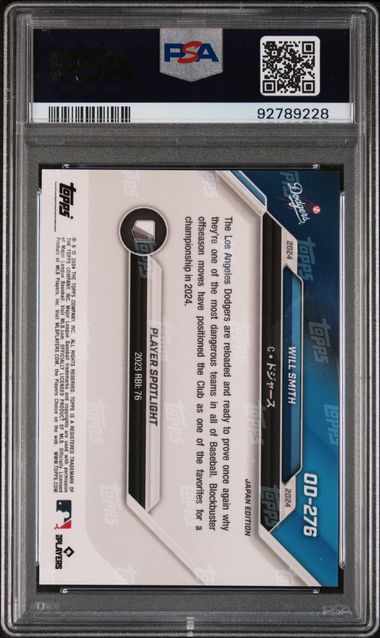 2024 Topps Now Los Angeles Dodgers Road To Opening Day Japan Edition Will Smith #Od276 Gem Mt 10 back