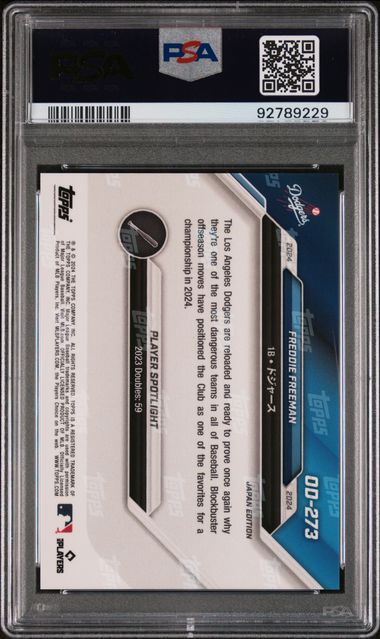 2024 Topps Now Los Angeles Dodgers Road To Opening Day Japan Edition Freddie Freeman #Od273 Gem Mt 10 back