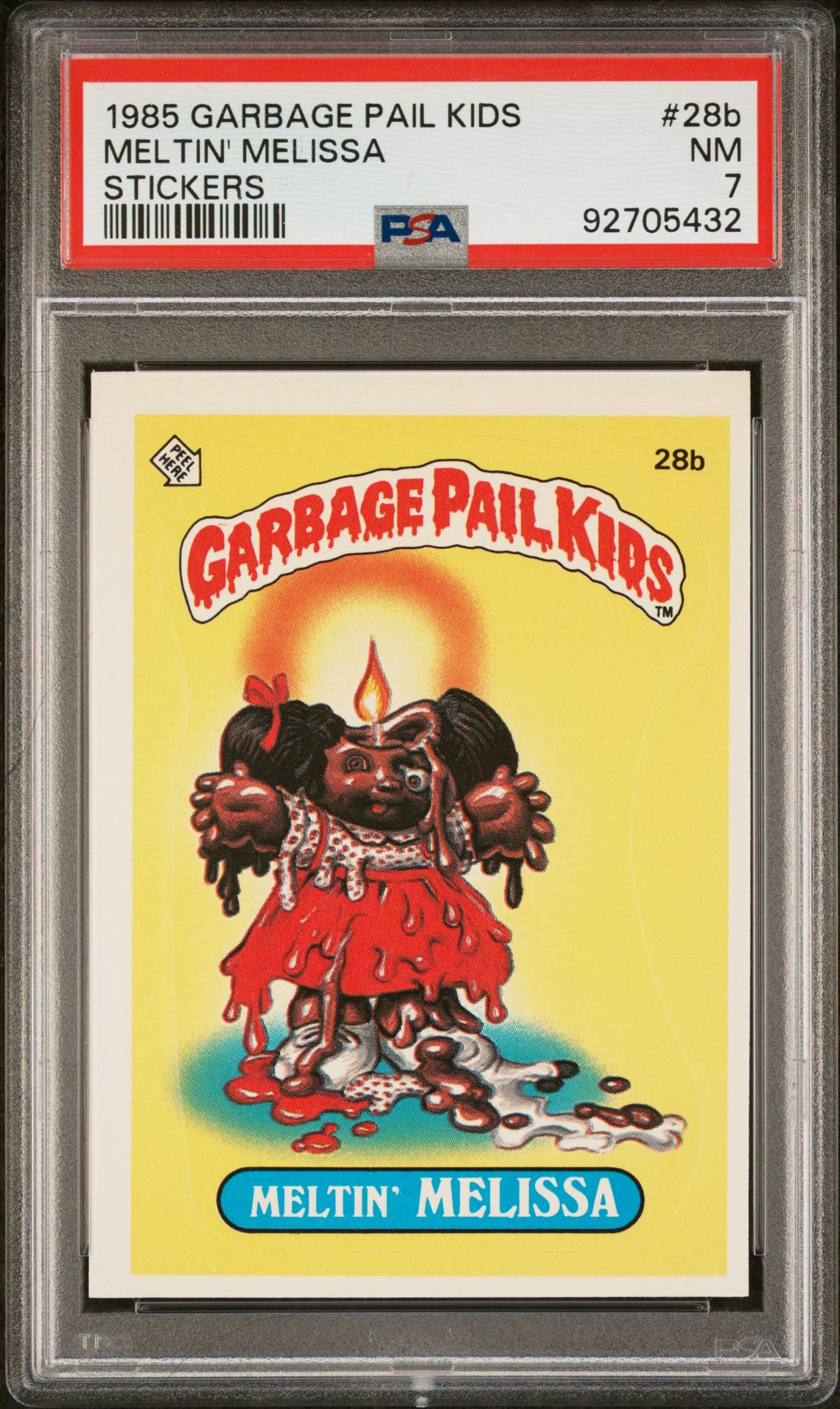 1985 Topps GARBAGE PAIL KIDS STICKERS #28B Meltin' Melissa front