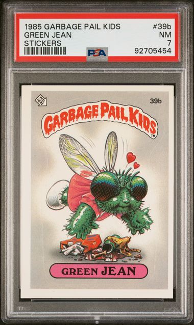 1985 Topps Garbage Pail Kids Series 1 STICKERS #39B Green Jean front