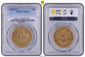 1876-CC $20 AU50