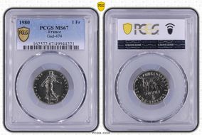 1980 1 Fr Gad-474 MS67