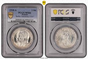 1910-A 3 Mk Berlin University J-107 MS66